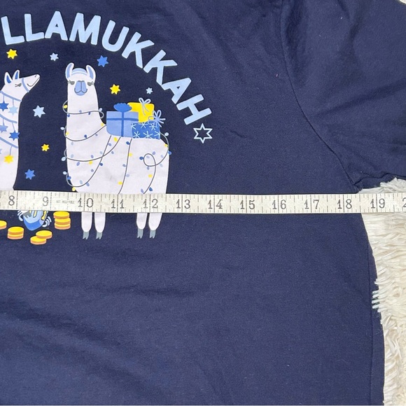 Adult Hanukkah pajama set, cotton knit top & pants with llama print -size M-NWOT - Picture 11 of 16